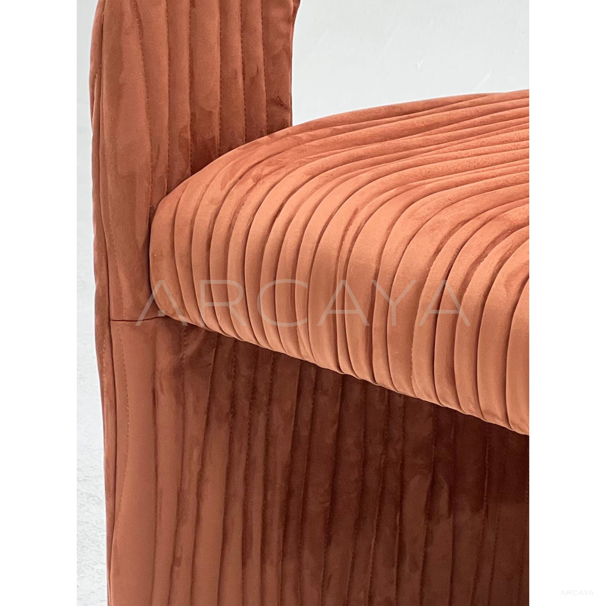 Vertical Pleat Curved Armrest Lounge Chair in detail