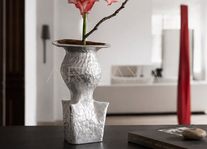 Dadan Silver Glaze Vase Living Room - scene