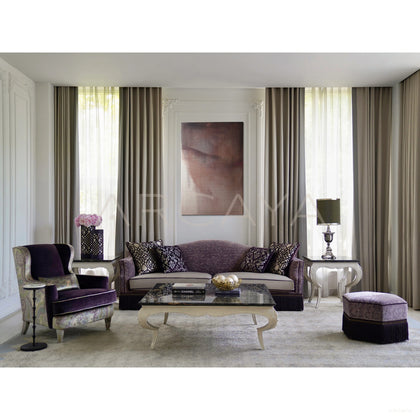 Purple Velvet Italian Sofa - scene