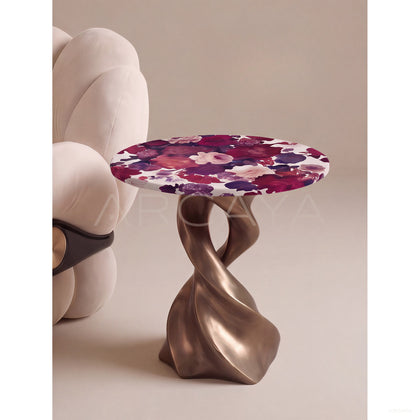 Purple Floral Side Table - scene