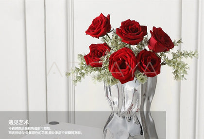 Silver Plated Metal Art Vase - scene