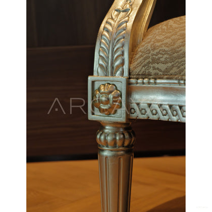Silver Leaf Hand Carved Animal Print Chair - scene