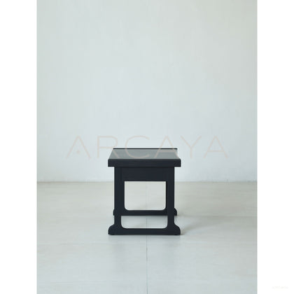 Old Money Oak Matte Black Brushed Nightstand - scene