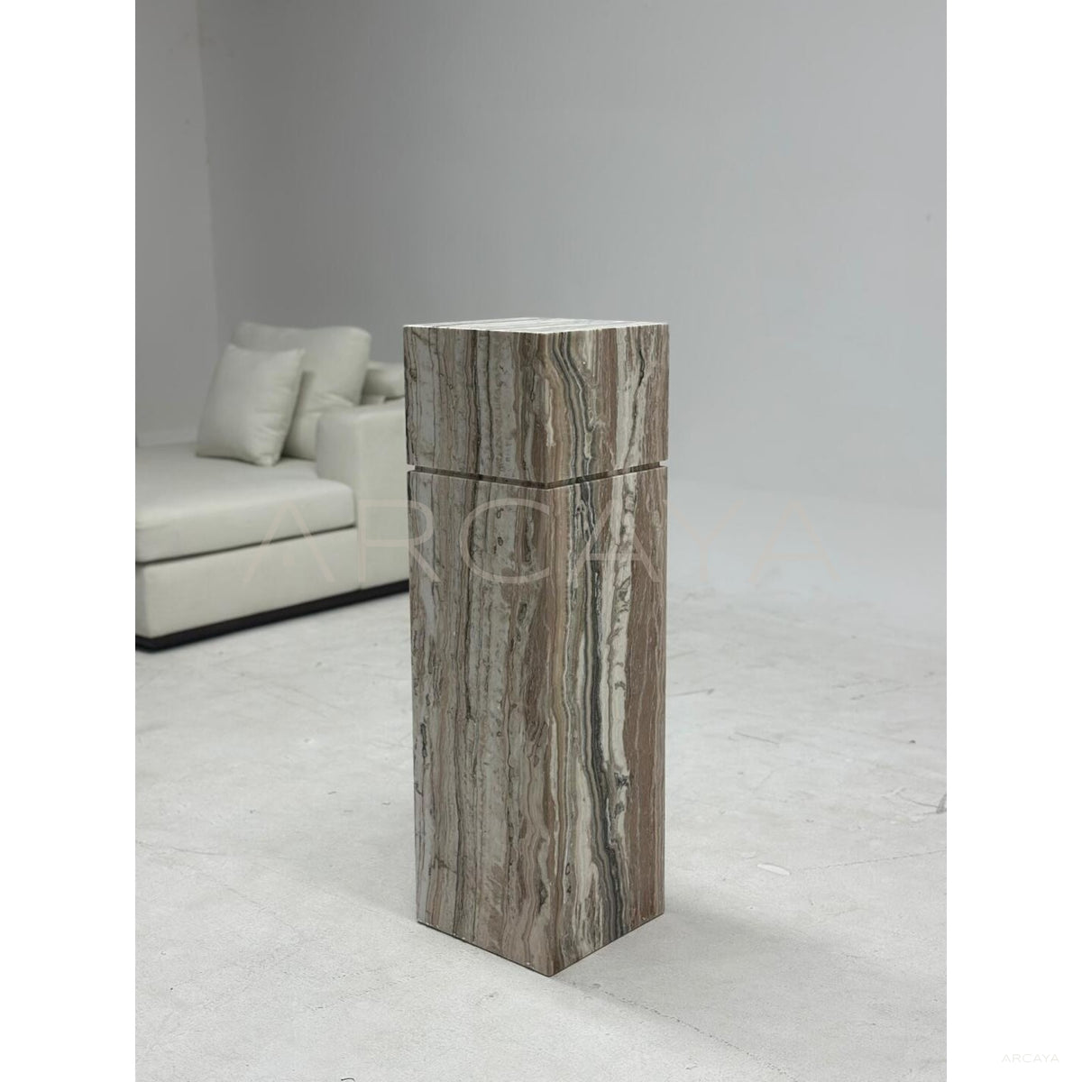 Sculptural Stone Pedestal Table in detail