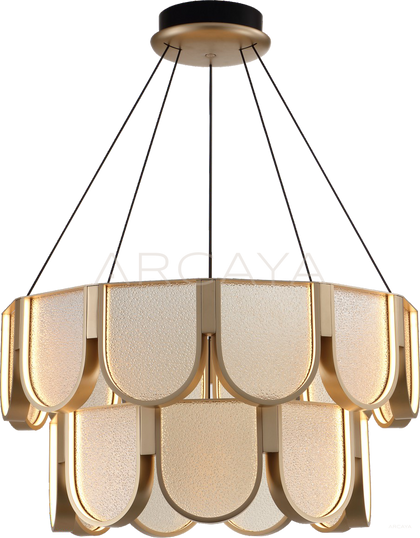 Gold Wave Layered Triple Pendant Light 95326 - scene
