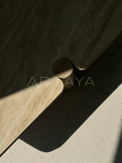Bold Contrast Marble Side Table - scene