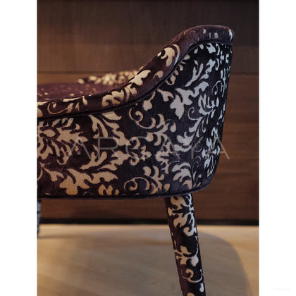 Purple Cut Velvet Classical Bench - scene