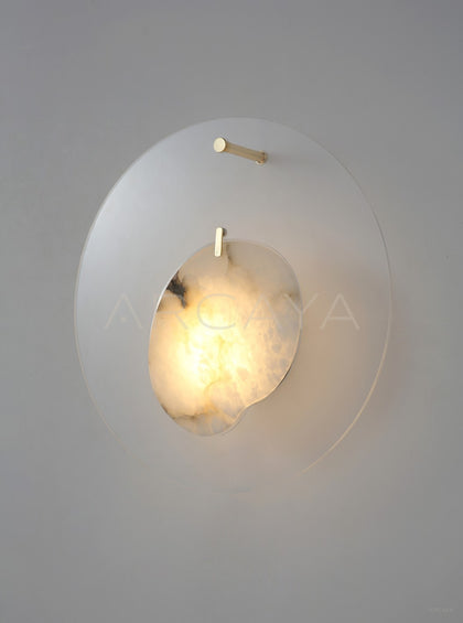Clear Disc Stone Globe Wall Light 80541 - scene