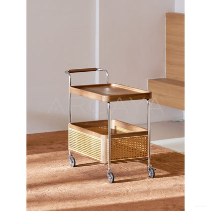 Rattan Mobile Trolley — Storage - scene