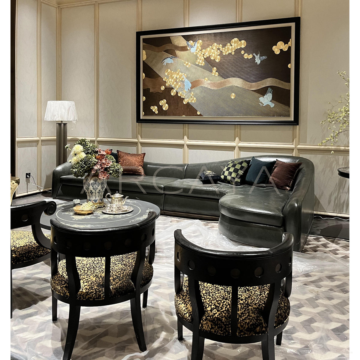 3D Hand Painted Mother Of Pearl Wall Art in detail