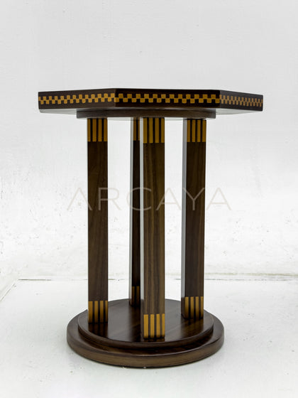 Mid Century Inlaid Side Table - scene