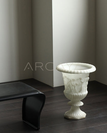 French Mid Century Roman Relief Floor Vase - scene