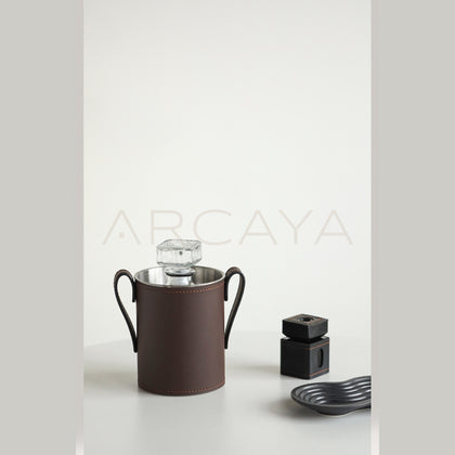 Leather Stainless Steel Ice Bucket - scene