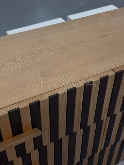 Mosaic Mid Century Solid Wood Chest Of Drawers - detail