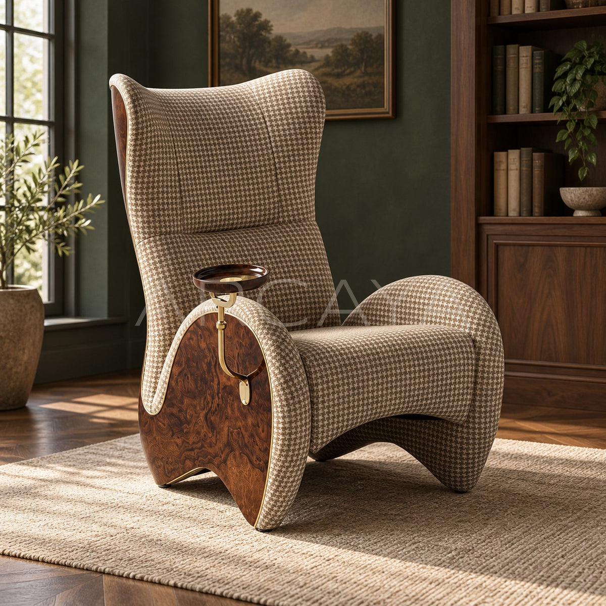 Italian Mid Century Sculptural Cigar Lounge Chair - main