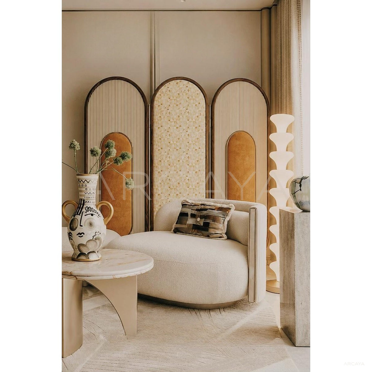 Magazine Style Living Room Folding Screen in detail