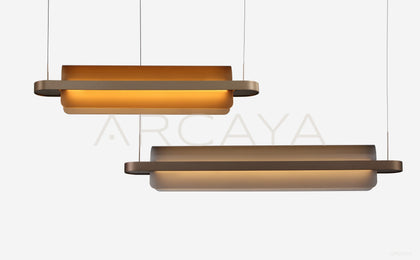 Linear Amber Arc Sheet Pendant Light 80607 - scene