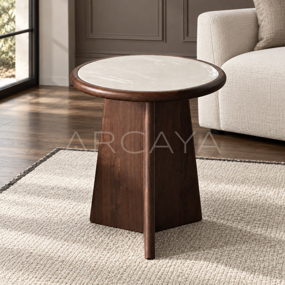 Black Walnut Marble Side Table - main