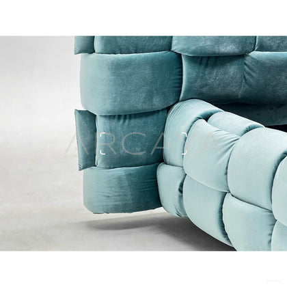 Block Patchwork Velvet Art Bed - scene