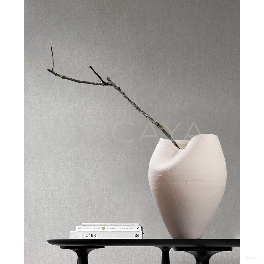 Jingdezhen White Round Belly Ceramic Vase in detail