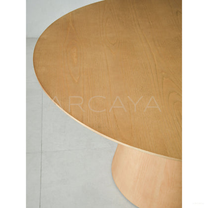 Ash Solid Wood Round Dining Table - scene