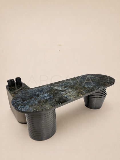 Daze Blue Jade Stone Tea Table Ring Base - scene