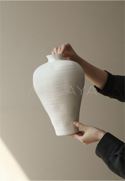 White Vintage Jar Hydroponic Vase - scene