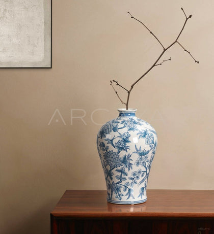Blue White Porcelain Large Jar Vase - scene