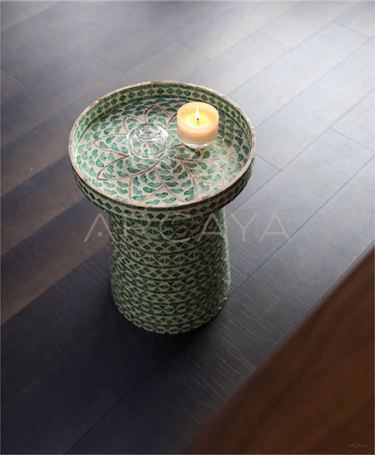 Nanyang Shell Inlay Mobile Side Table - scene