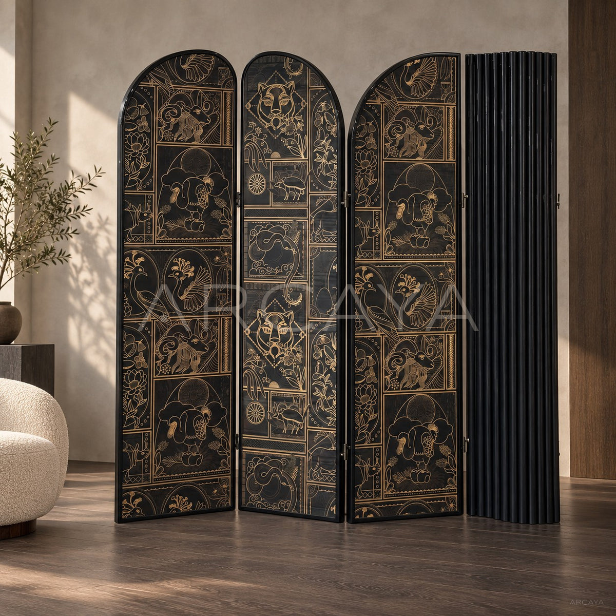 Gilded Zodiac Folding Screen - main