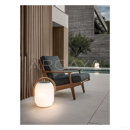 Bay Burmese Teak Outdoor Lounge Chair - scene