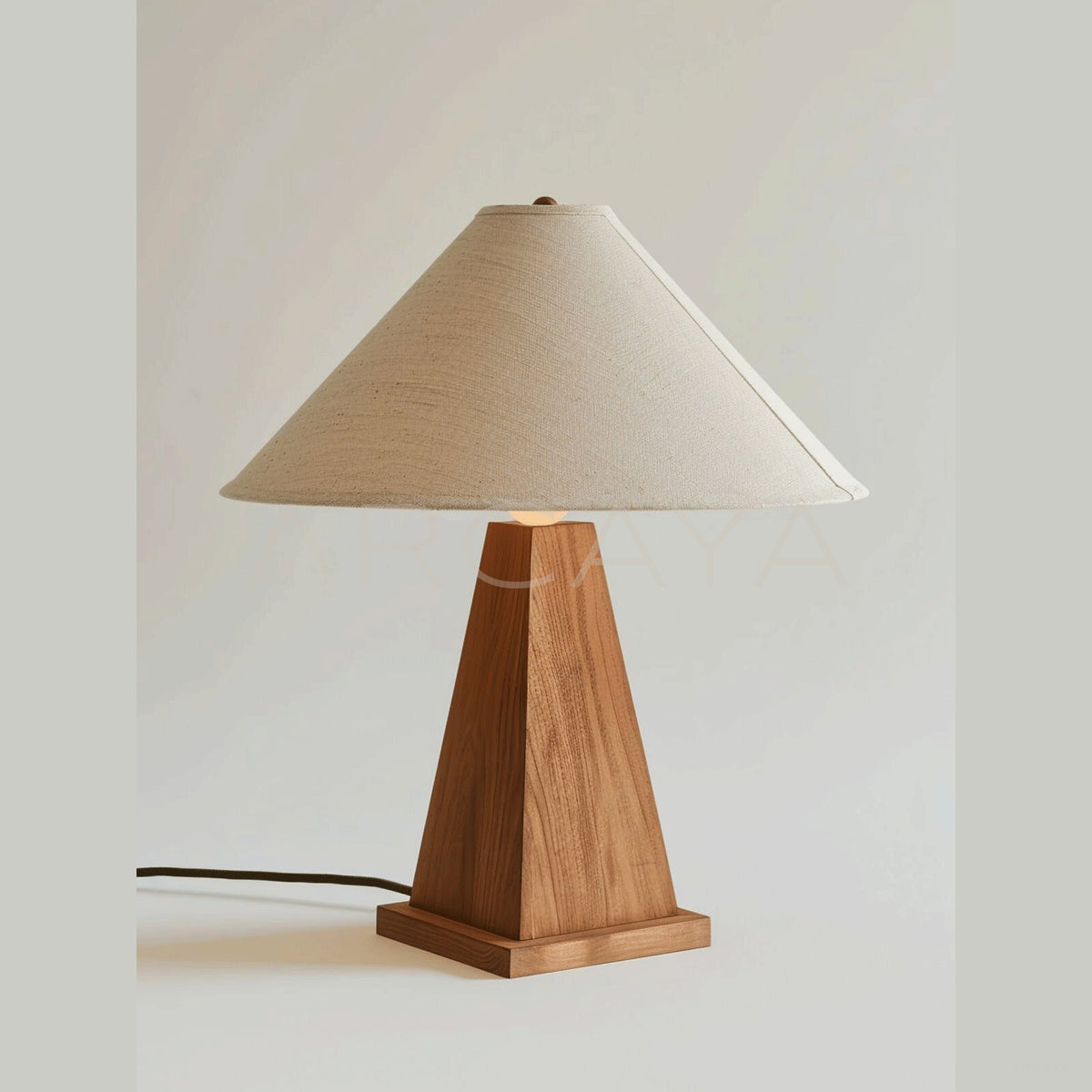 Geometric Cone Solid Wood Table Lamp in detail