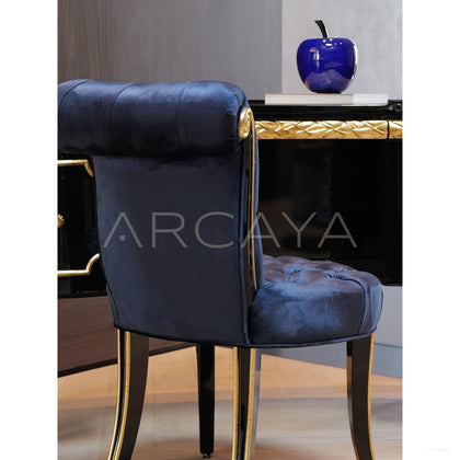 Makayla Black Gold Classical Vanity Table - scene