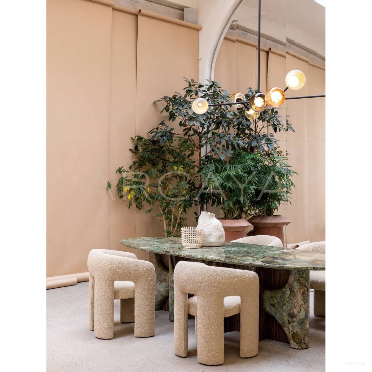 Monet Forest Oval Dining Table in detail
