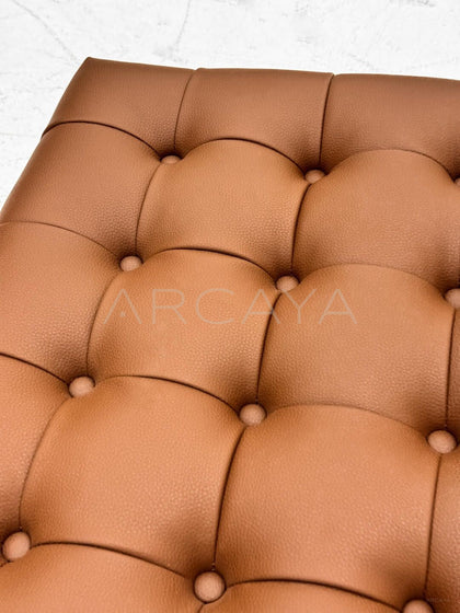 Vintage Checkered Pouf Stool - detail