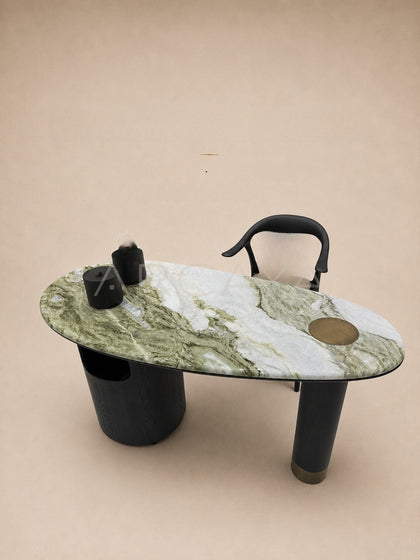 Daze Snow Mountain Jade Stone Small Tea Table - scene