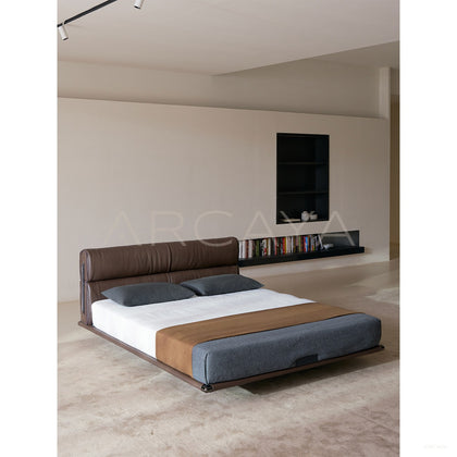 Floating Light Italian Minimalist Bed - scene