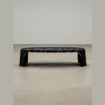 Jackfruit Wood Curved Coffee Table - scene