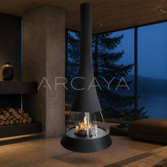 Carlos Hanging Fireplace - scene