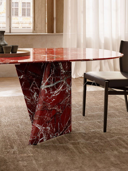 Red Stone Dining Table - detail
