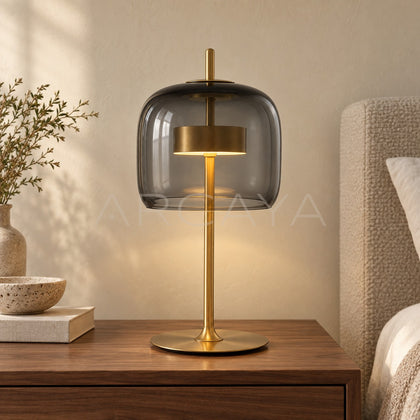 Smoked Glass Bell Table Lamp 80532 - main