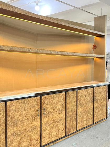 Burl Veneer Bookcase - detail