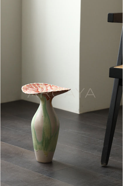 Wabi Sabi Drip Glaze Gradient Ceramic Vase - scene