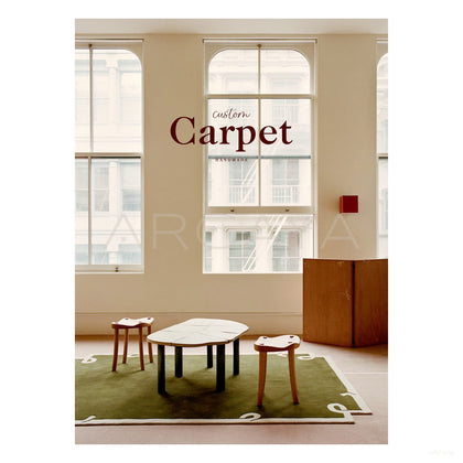 Olive Green Ribbon Border Rug Dsm P017 C03 - scene