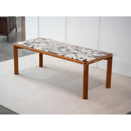 Burmese Teak Stone Table - scene