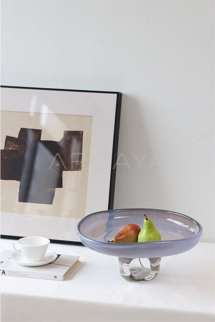 Glazed Glass Footed Fruit Bowl - scene