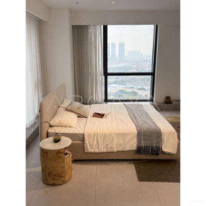 Minimalist Cotton Linen Bed - scene