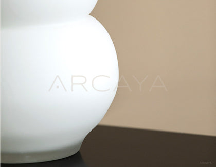 Mist White Frosted Gourd Glass Vase - scene