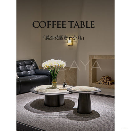 Monet Garden Stone Coffee Table - scene
