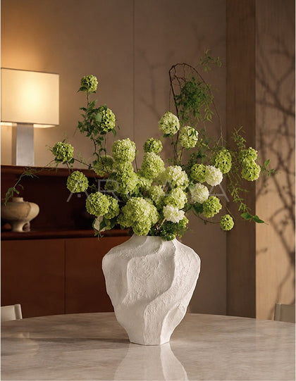 Handmade Rock Texture Ceramic Vase Dining - scene